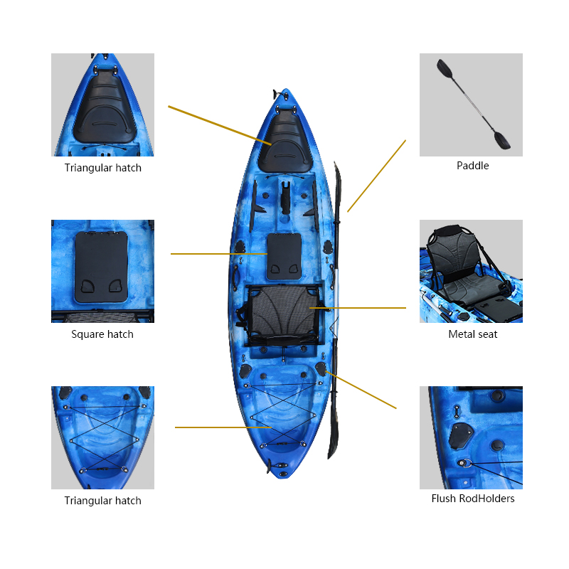 Rotomolded Single Person Sea Kayak for Fishing and Camping LLDPE Hull Material Rowing Boat on Sale